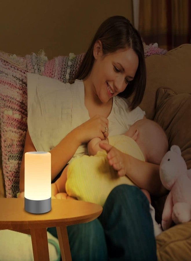 TEKCOOL Plastic Touch Control LED Night Light Table Lamp for Bedroom, Living Room, and Study, with Adjustable Brightness, USB Rechargeable (A1), White - Image 4